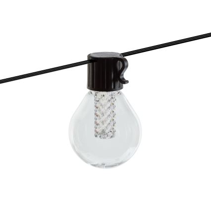 LED saules virtene ar regulējamu spilgtumu 15xLED/1,5W/3,7/5V 2700-10000K 2200 mAh 9 m IP65 melna + tālvadība