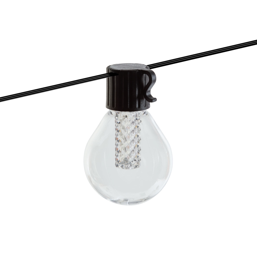 LED saules virtene ar regulējamu spilgtumu 15xLED/1,5W/3,7/5V 2700-10000K 2200 mAh 9 m IP65 melna + tālvadība