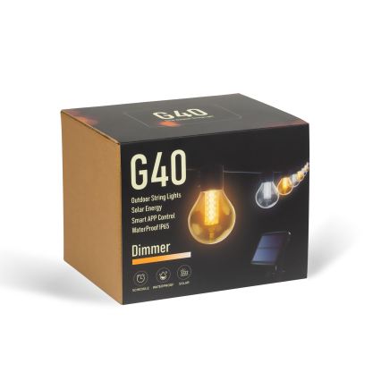 LED saules virtene ar regulējamu spilgtumu 15xLED/1,5W/3,7/5V 2700-10000K 2200 mAh 9 m IP65 melna + tālvadība