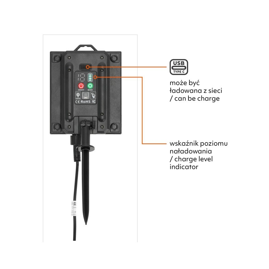 LED saules dekoratīvā virtene ar regulējamu spilgtumu STARLIGHT NEO 20xE27/3,7V 2700K IP54 1200 mAh 11,5m + tālvadības pults