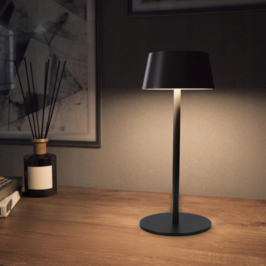 LED regulējama skārienjūtīga saules lampa LED/3W/5V USB 1800 mAh IP44 melna