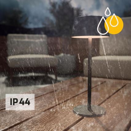 LED regulējama skārienjūtīga saules lampa LED/3W/5V USB 1800 mAh IP44 melna