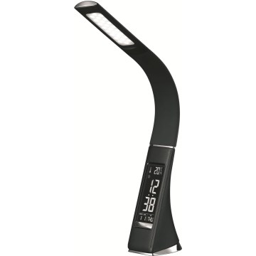 LED regulējama skārienvadāma galda lampa ar displeju LED/7W/5V melna