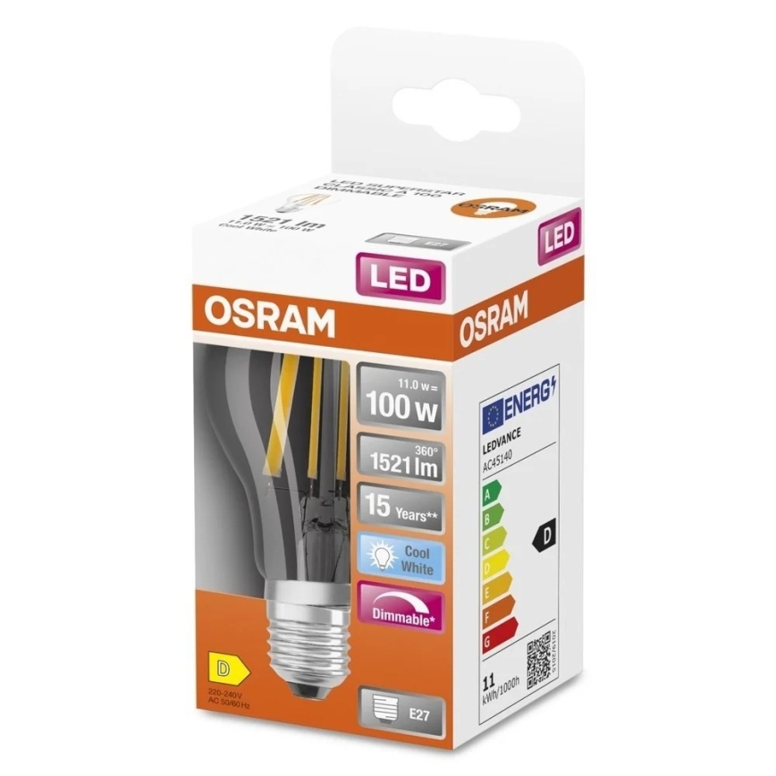 LED regulējama spuldze SUPERSTAR VINTAGE E27/11W/230V 4000K - Osram