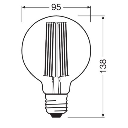 LED regulējamā spuldze VINTAGE FILAMENT E27/5,8W/230V 2200K - Osram