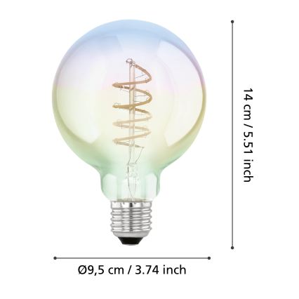LED regulējamā spuldze VINTAGE G95 E27/4W/230V 2000K - Eglo 110207