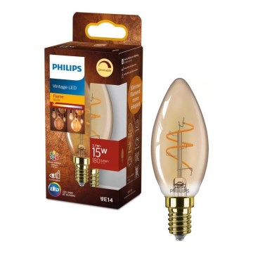 LED regulējamā spuldze VINTAGE Philips B35 E14/2,7W/230V 1800K CRI 90