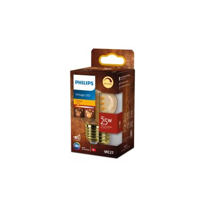 LED regulējama spuldze VINTAGE Philips P45 E27/3W/230V 2200K