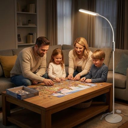Regulējama LED grīdas lampa TEILO LED/10W/230V 3000/4000/6500K balta + tālvadības pults