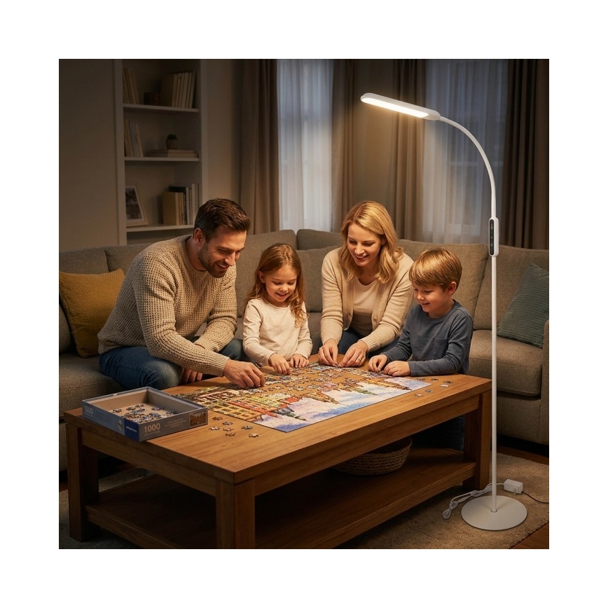 Regulējama LED grīdas lampa TEILO LED/10W/230V 3000/4000/6500K balta + tālvadības pults