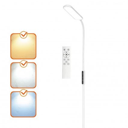 Regulējama LED grīdas lampa TEILO LED/10W/230V 3000/4000/6500K balta + tālvadības pults