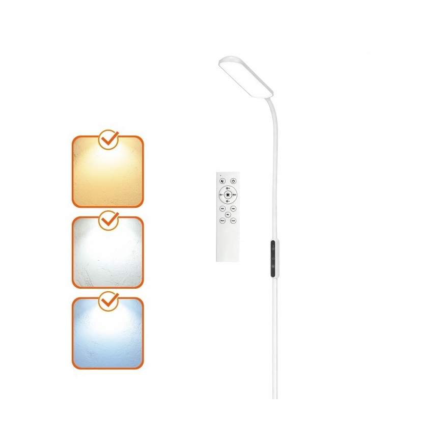 Regulējama LED grīdas lampa TEILO LED/10W/230V 3000/4000/6500K balta + tālvadības pults