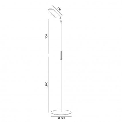 Regulējama LED grīdas lampa TEILO LED/10W/230V 3000/4000/6500K balta + tālvadības pults