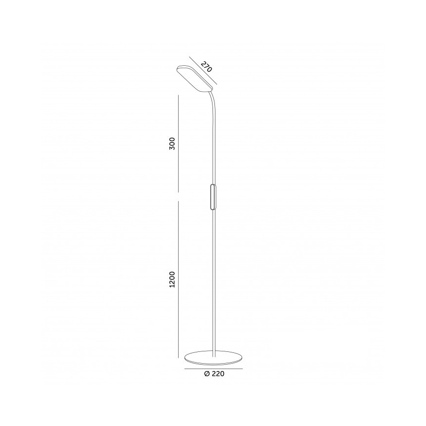 Regulējama LED grīdas lampa TEILO LED/10W/230V 3000/4000/6500K balta + tālvadības pults