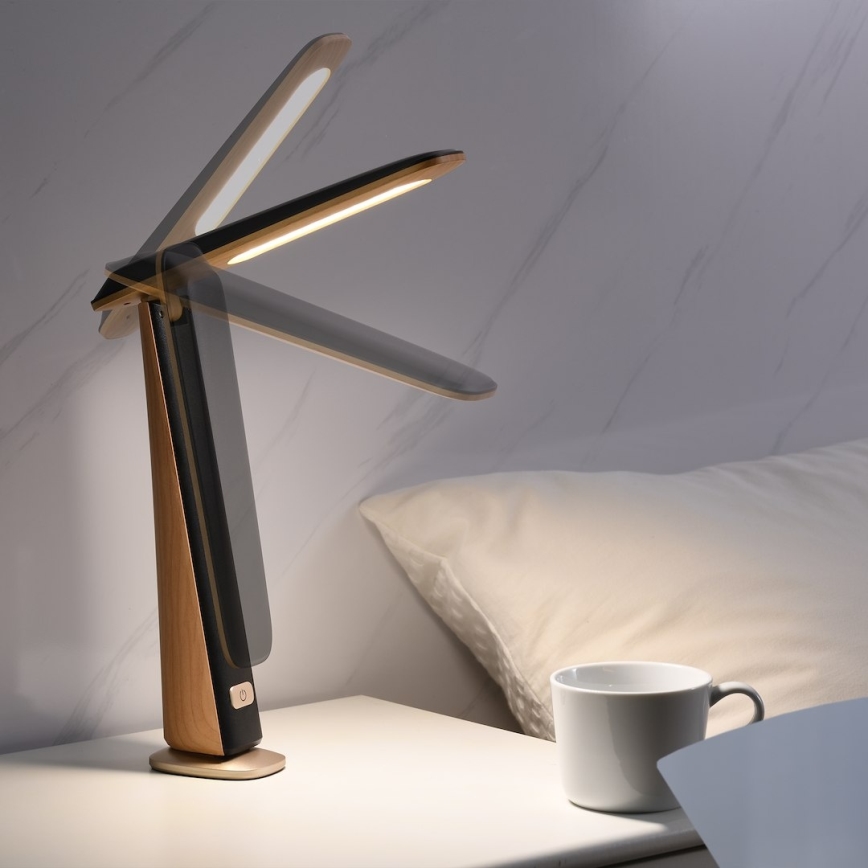 LED regulējama uzlādējamā galda lampa TOP LED/4W/5V 1800 mAh 3000/4000/5000K brūna/melna