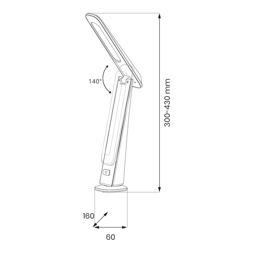LED regulējama uzlādējamā galda lampa TOP LED/4W/5V 1800 mAh 3000/4000/5000K brūna/melna