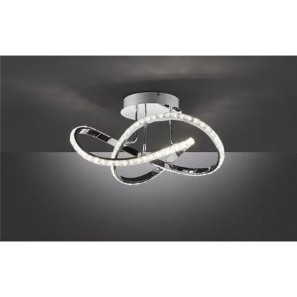 LED regulējama virsmas piestiprināma griestu lampa ABRO LED/26W/230V spīdīgs hroms