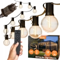 LED regulējams āra dekoratīvais gaismas virtenis 36xE12/1W/24/230V 22,35 m IP65 melns + ar tālvadības pulti