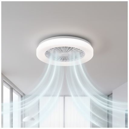 LED dimējams griestu gaismeklis ar ventilatoru VENTELUX LED/24W/230V 3000/4000/6500K Ø 45 cm balts + tālvadība