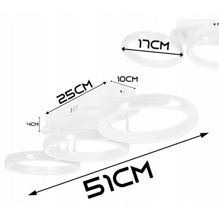LED dimējams griestu gaismeklis LED/30W/230V 3000-6500K balts Wi-Fi Tuya + tālvadība