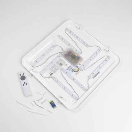 LED aptumšojams griestu gaismeklis LED/42W/230V 3000-6500K 49x49 cm balts + tālvadības pults
