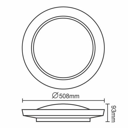 LED Regulējams griestu gaismeklis OPAL LED/24W/230V + tālvadības pults