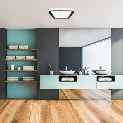 LED Regulējams griestu gaismeklis QUADRO LED/66W/230V 3000-6000K balts/melns + tālvadība