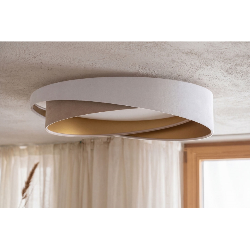 LED regulējams griestu gaismeklis SMART GALAXY MODERN LED/24W/230V 3000-6500K Ø 55 cm balts/bēšs/zelts + tālvadības pults