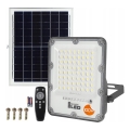 LED regulējams saules prožektors LED/100W/3,2V 5000K 10500 mAh IP65 melns + tālvadības pults