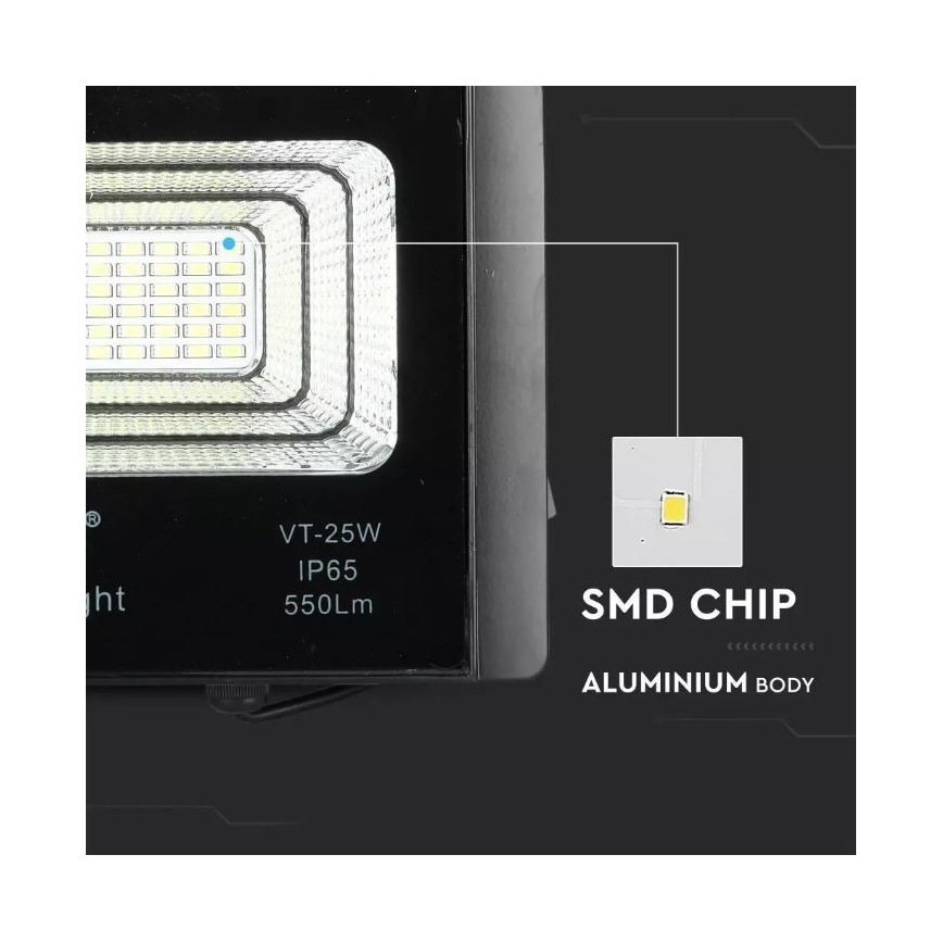 LED regulējams saules prožektors LED/12W/3,2V 6000K IP65 5000 mAh + tālvadība