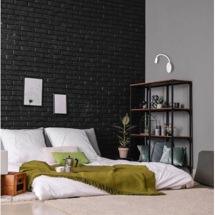 LED regulējams sienas gaismeklis ar USB BASE LED/8W+LED/2W/230V balts/sudrabs