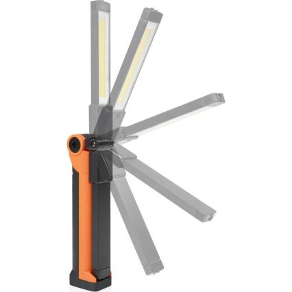 Dimējams uzlādējams LED darba lukturis LED/3W/5V 6500K 2000 mAh oranžs/melns