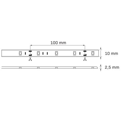 LED RGB Aptumšojama āra josla 5m LED/14W/12V IP20
