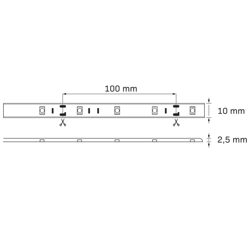 LED RGB Aptumšojama āra josla 5m LED/14W/12V IP20