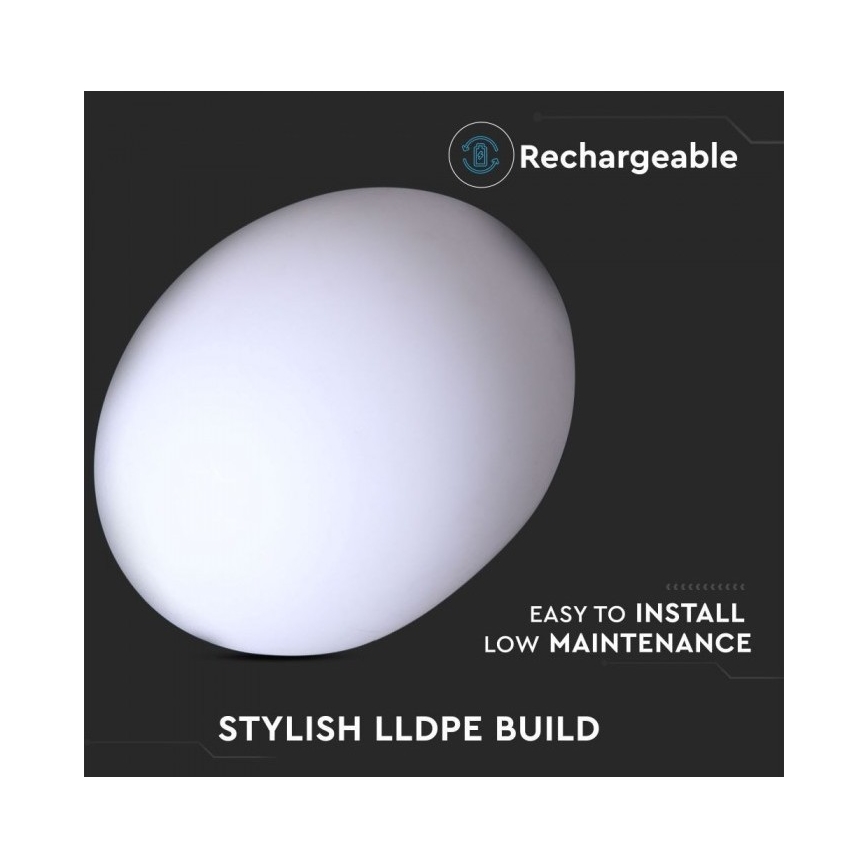 LED RGB Aptumšojama āra lampa LED/1W/5V 1000 mAh 20cm IP67 + tālvadības pults