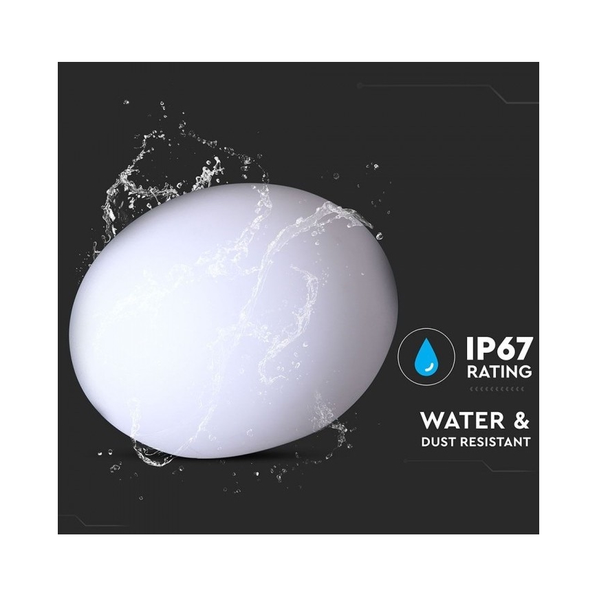 LED RGB Aptumšojama āra lampa LED/1W/5V 1000 mAh 20cm IP67 + tālvadības pults