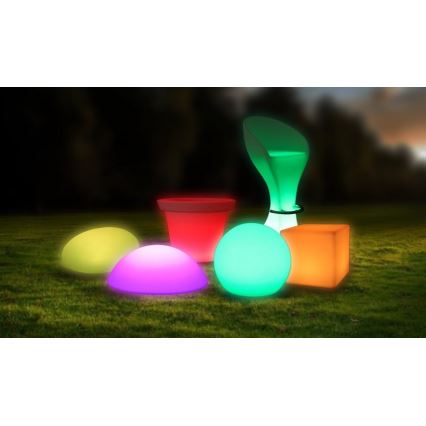 LED RGB Aptumšojama āra lampa LED/1W/5V 1000 mAh 20cm IP67 + tālvadības pults