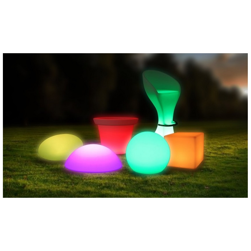 LED RGB Aptumšojama āra lampa LED/1W/5V 1000 mAh 20cm IP67 + tālvadības pults