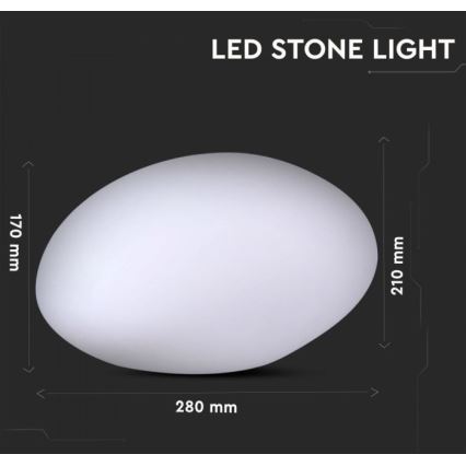 LED RGB Aptumšojama āra lampa LED/1W/5V 28cm IP67 1000 mAh + tālvadības pults