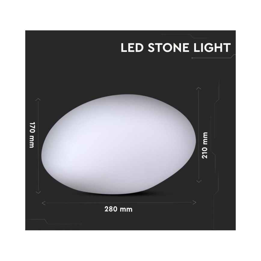 LED RGB Aptumšojama āra lampa LED/1W/5V 28cm IP67 1000 mAh + tālvadības pults