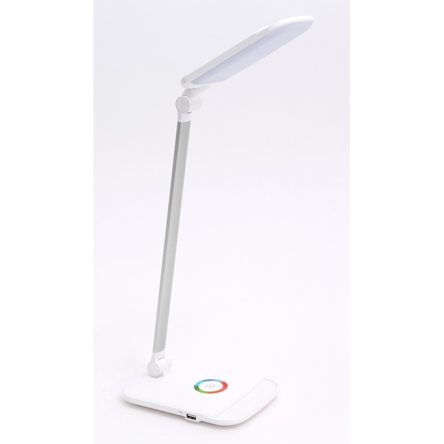 LED RGB Aptumšojama galda lampa ar skārienjūtīgu kontroli LED/18W/230V + USB