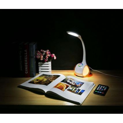 LED RGB Aptumšojama galda lampa LED/7W/230V balta