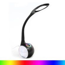 LED RGB Aptumšojama galda lampa LED/7W/230V melna