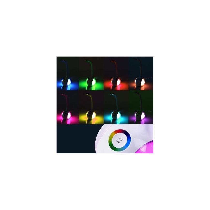 LED RGB Aptumšojama galda lampa LED/7W/230V melna