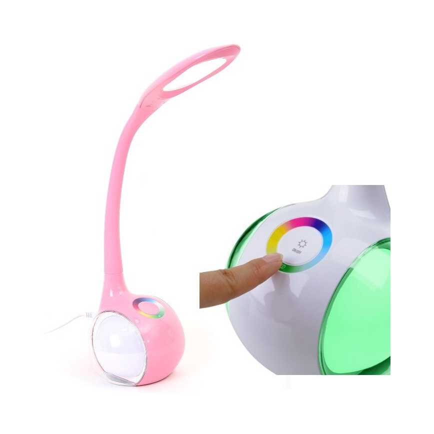 LED RGB Aptumšojama galda lampa LED/7W/230V rozā