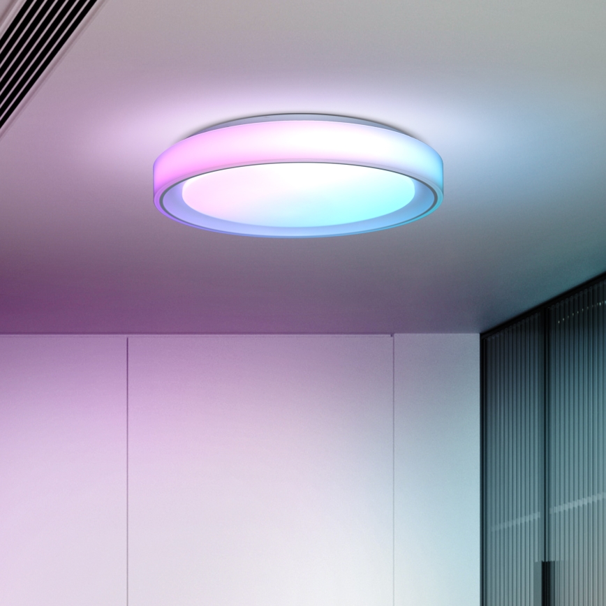 LED RGB Aptumšojama griestu lampa FLOCO LED/30W/230V 3000-6500K + RGB/6W d. 40cm + tālvadības pults