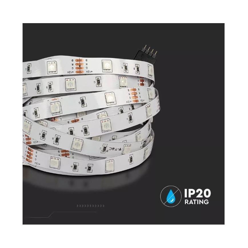 LED RGB Aptumšojama josla 2x5m LED/48W/230V + tālvadības pults