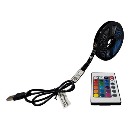 LED RGB Aptumšojama josla LED/6W/5V USB 2 m + tālvadības pults