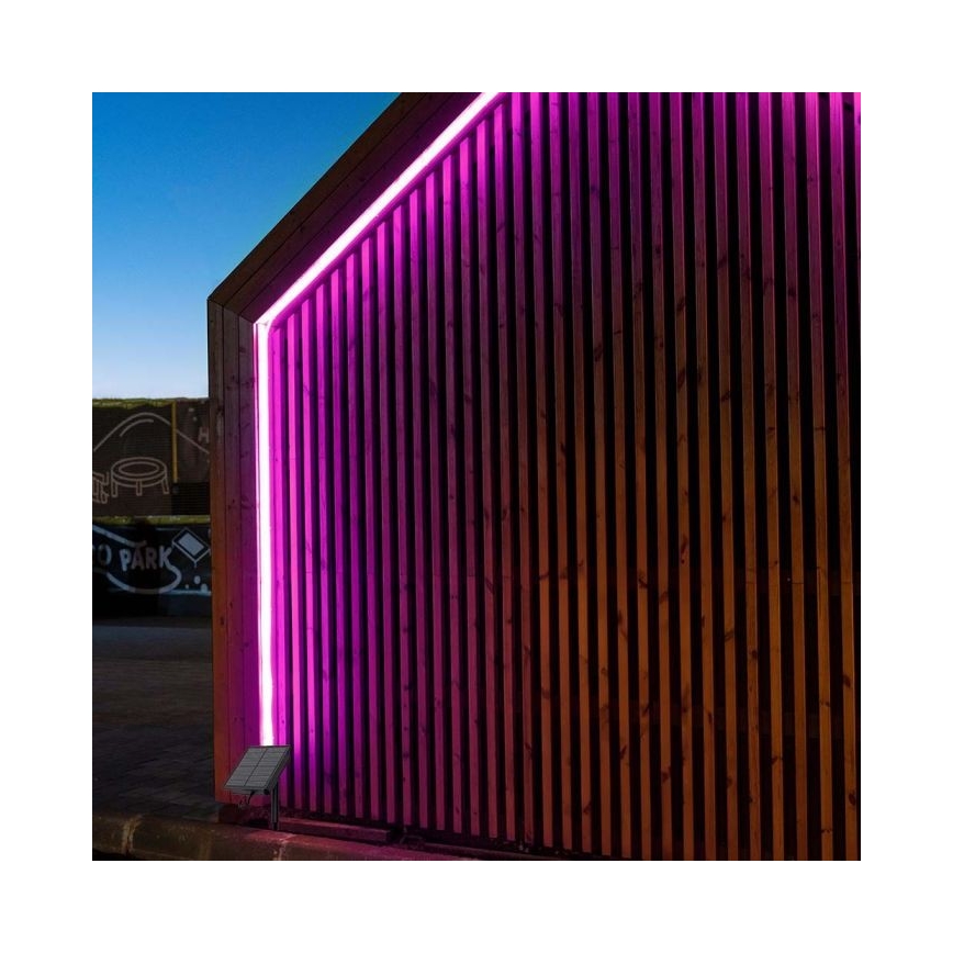 LED RGB Aptumšojama saules enerģijas josla LED/1,2W/3,7V IP67 5m + tālvadības pults