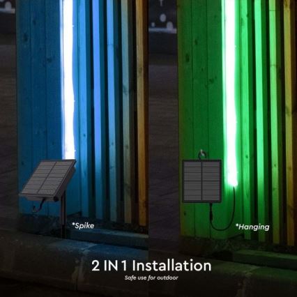 LED RGB Aptumšojama saules enerģijas josla LED/1,2W/3,7V IP67 5m + tālvadības pults